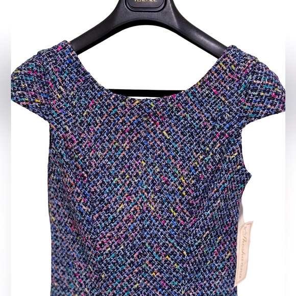 Shoshanna EUC Sz 0 Beautiful Multi-Colored Tweed Patterned Mini Dress (0578) - Picture 3 of 14